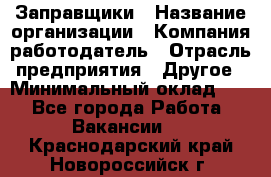 Заправщики › Название организации ­ Компания-работодатель › Отрасль предприятия ­ Другое › Минимальный оклад ­ 1 - Все города Работа » Вакансии   . Краснодарский край,Новороссийск г.